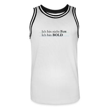 ich bin bold - Männer Basketball-Trikot - Weiß/Schwarz - Vorne - AI Model Male 185 dark (185cm)