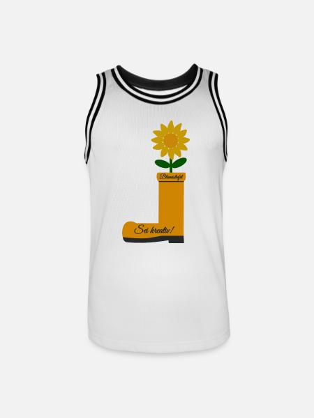 Flower Boots - Men's Basketball Jersey - white/black