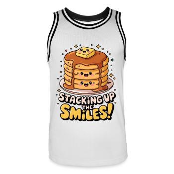 Staking Up The Smiles ! - Maillot de basket Homme - blanc/noir - Devant - AI Model Male 185 dark (185cm)