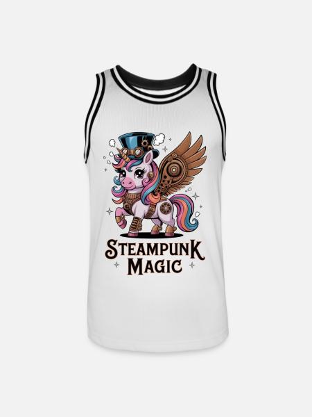 Steampunk-Magie - Männer Basketball-Trikot - Weiß/Schwarz