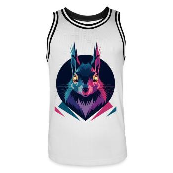 Low-poly Squirrel - Men's Basketball Jersey - white/black - Front - AI Model Male 185 dark (185cm)
