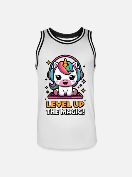 Level Up The Magic! - Men's Basketball Jersey - white/black