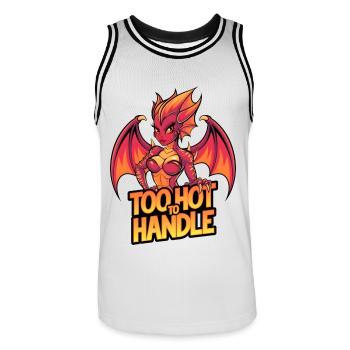 Too Hot To Handle - Men's Basketball Jersey - white/black - Front - AI Model Male 185 dark (185cm)