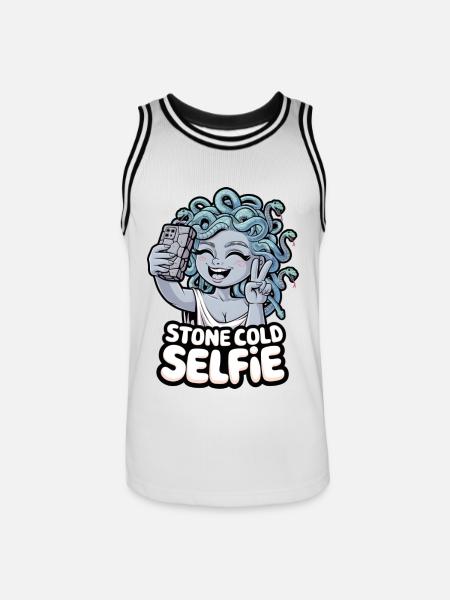 Stone Cold Selfie - Men's Basketball Jersey - white/black
