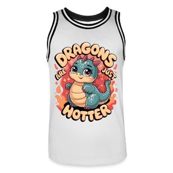 Les dragons sont juste plus chauds - Maillot de basket Homme - blanc/noir - Devant - AI Model Male 185 dark (185cm)