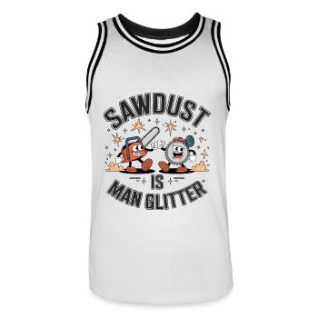 La sciure de bois est des paillettes d’homme - Maillot de basket Homme - blanc/noir - Devant - AI Model Male 185 dark (185cm)