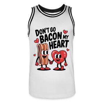 Don't Go Bacon My Heart - Männer Basketball-Trikot - Weiß/Schwarz - Vorne - AI Model Male 185 dark (185cm)