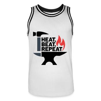 Chauffer, battre, répéter - Maillot de basket Homme - blanc/noir - Devant - AI Model Male 185 dark (185cm)