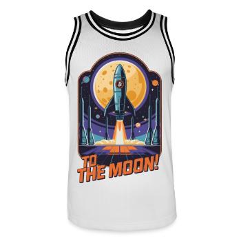 Vers la Lune - Maillot de basket Homme - blanc/noir - Devant - AI Model Male 185 dark (185cm)