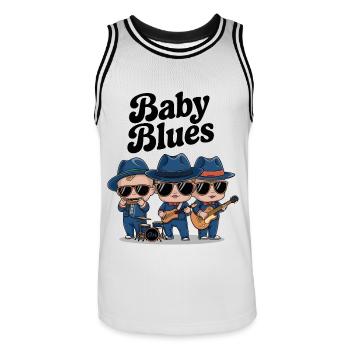 Baby Blues - Maillot de basket Homme - blanc/noir - Devant - AI Model Male 185 dark (185cm)