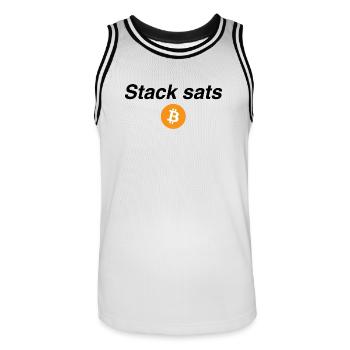 Stack sats - Männer Basketball-Trikot - Weiß/Schwarz - Vorne - AI Model Male 185 dark (185cm)