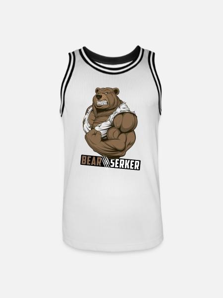 Bearserker - Men's Basketball Jersey - white/black