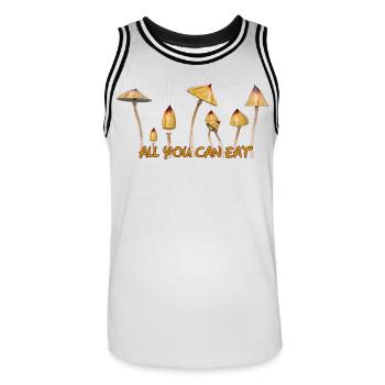 Magic Mushrooms Zauberpilze Psylos Pilze Party Fun - Männer Basketball-Trikot - Weiß/Schwarz - Vorne - AI Model Male 185 dark (185cm)