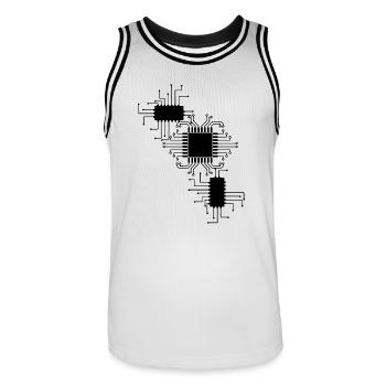 électricien électricien électronique électrique profession tension CPU - Maillot de basket Homme - blanc/noir - Devant - AI Model Male 185 dark (185cm)