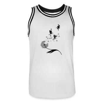 Papillons design puste fleurs prairie coeurs fées - Maillot de basket Homme - blanc/noir - Devant - AI Model Male 185 dark (185cm)
