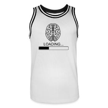 Brain Sayings Funny Funny Breakfast Joke - Men's Basketball Jersey - white/black - Front - AI Model Male 185 dark (185cm)