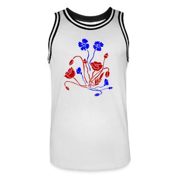 Fleur Picture Fleurs - Maillot de basket Homme - blanc/noir - Devant - AI Model Male 185 dark (185cm)