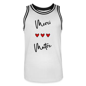 MASTER. MASTER - Men's Basketball Jersey - white/black - Front - AI Model Male 185 dark (185cm)