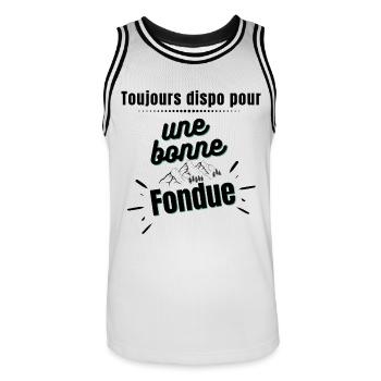 Toujours dispo pour une bonne Fondue - Maillot de basket Homme - blanc/noir - Devant - AI Model Male 185 dark (185cm)