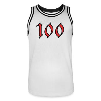 HAPPY BIRTHDAY. JOYEUX ANNIVERSAIRE. ANNIVERSAIRE. - Maillot de basket Homme - blanc/noir - Devant - AI Model Male 185 dark (185cm)