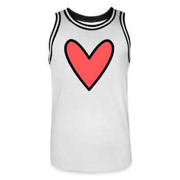 COEUR. MAMAN. FÊTE DES MÈRES. COEUR. FÊTE - Maillot de basket Homme - blanc/noir - Devant - AI Model Male 185 dark (185cm)