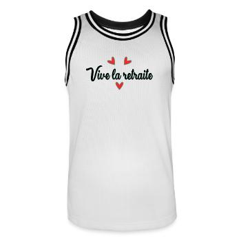RETRAITE. RETRAITE. RETRAITEE. BONNE RETRAITE - Maillot de basket Homme - blanc/noir - Devant - AI Model Male 185 dark (185cm)