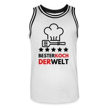 Der beste Koch der Welt - Geschenk - Männer Basketball-Trikot - Weiß/Schwarz - Vorne - AI Model Male 185 dark (185cm)