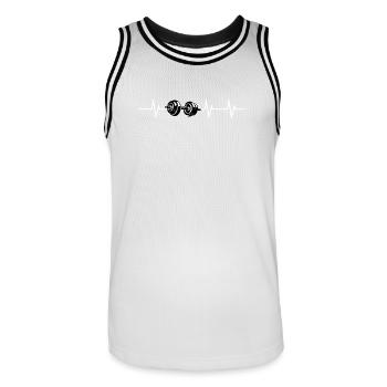 Heartbeat of Strength - Männer Basketball-Trikot - Weiß/Schwarz - Vorne - AI Model Male 185 dark (185cm)