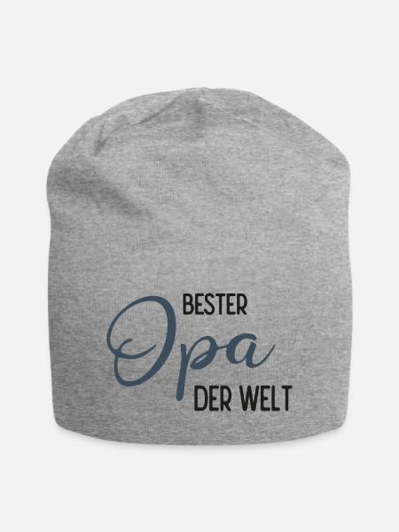 Bester Opa der Welt - Spruchdesign - Jersey-Beanie - Grau meliert