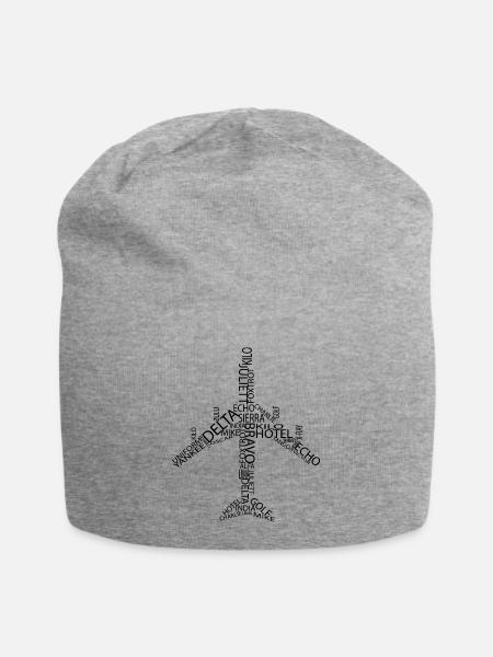 Flugzeug B747 - Jersey-Beanie - Grau meliert