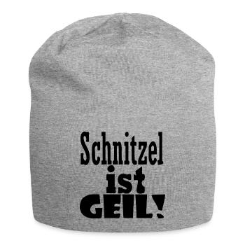 Schnitzel ist geil - Jersey-Beanie - Grau meliert - Vorne