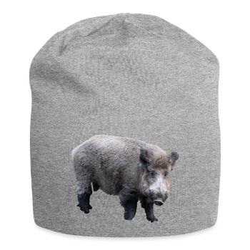 Wildschwein - Jersey-Beanie - Grau meliert - Vorne