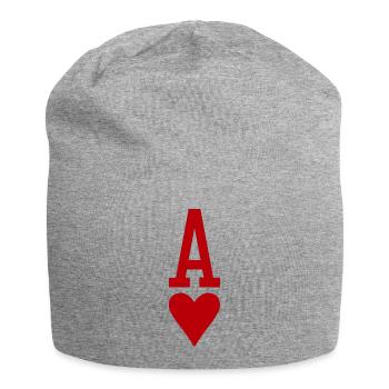 Poker Playing Card Heart As - Jersey Beanie - heather grey - Front