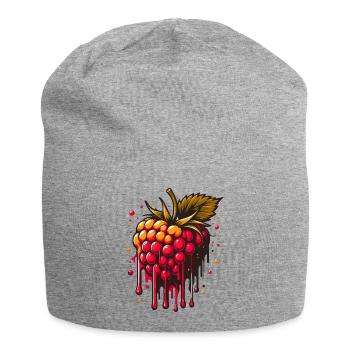 Two-tone dripping raspberry - Jersey Beanie - heather grey - Front