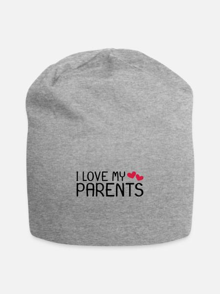Ich liebe meine Eltern - Jersey-Beanie - Grau meliert