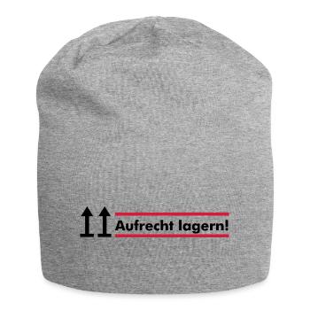 aufrecht lagern - Jersey-Beanie - Grau meliert - Vorne