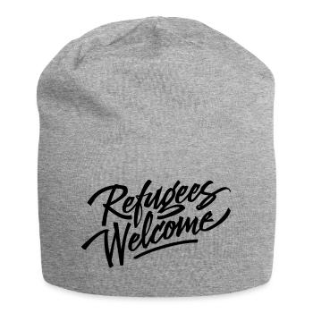 Refugees Welcome Logo - Jersey-Beanie - Grau meliert - Vorne