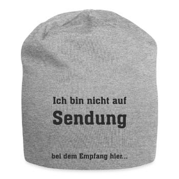 Ich bin nicht auf Sendung - Jersey-Beanie - Grau meliert - Vorne
