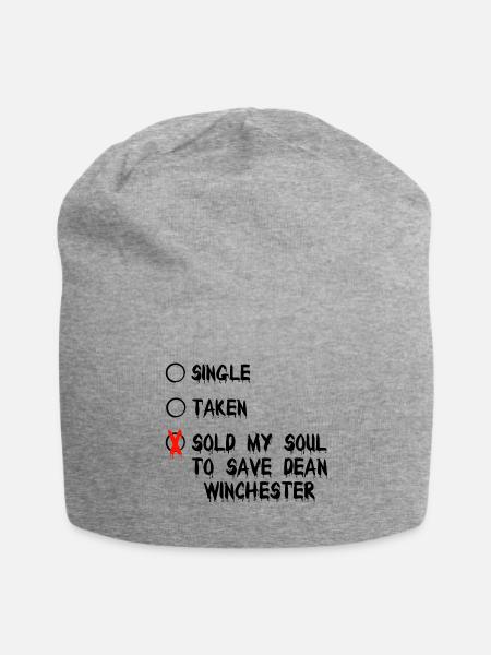 Rotes X-Tropfen Motiv Supernatural - Jersey-Beanie - Grau meliert