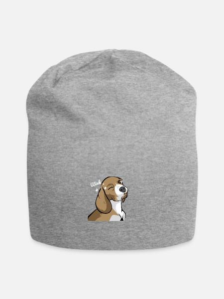 Verschmitzter Beagle Hundeliebe - Jersey-Beanie - Grau meliert