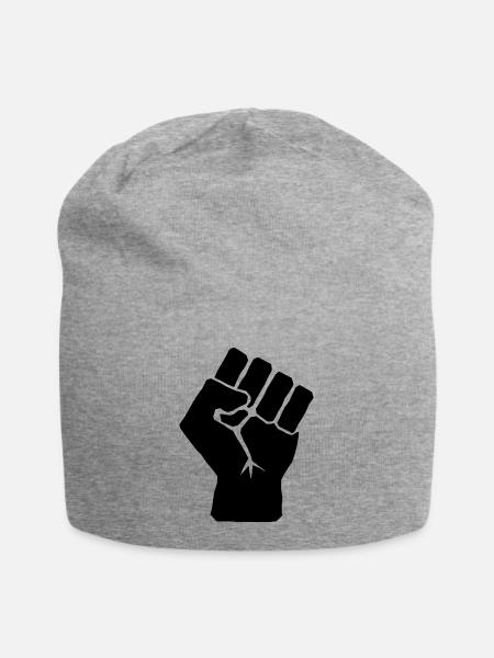 Poing levé de solidarité - Bonnet en jersey - gris chiné