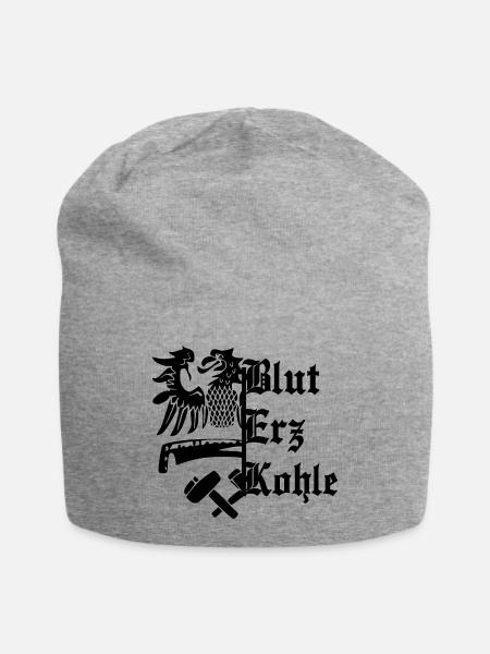 Blut Erz Kohle - Jersey-Beanie - Grau meliert