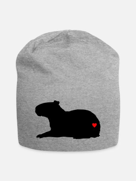 Love Capybara - Jersey-Beanie - Grau meliert