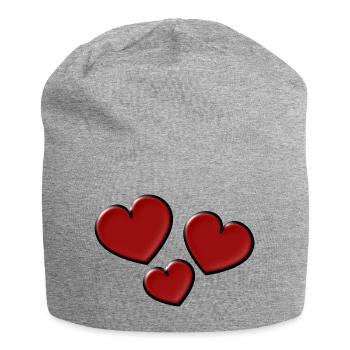 ICH LIEBE DICH. ICH LIEBE DICH. LIEBE. LIEBE. HERZ - Jersey-Beanie - Grau meliert - Vorne