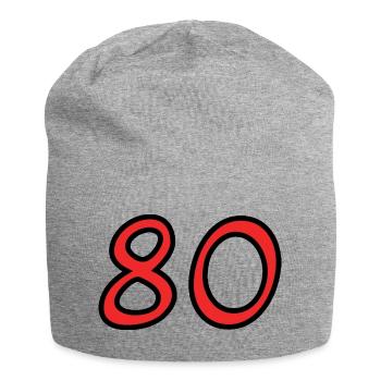 80. 80 YEARS. 80th ANNIVERSARY. 80TH BIRTHDAY. - Jersey Beanie - heather grey - Front