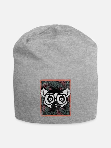 Kletterfreudiger Lemur Regenwald - Jersey-Beanie - Grau meliert