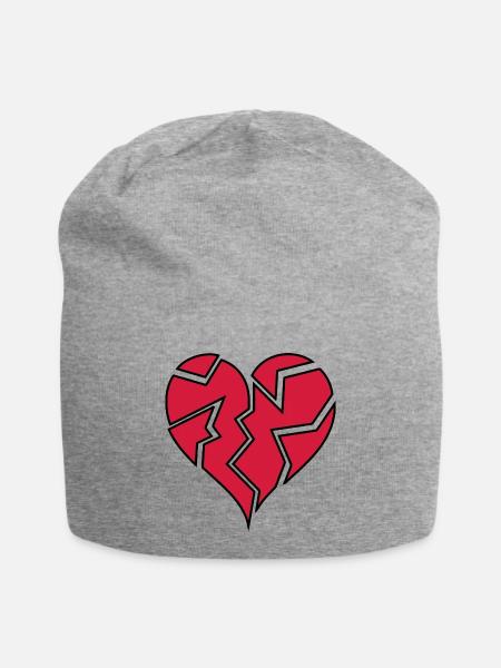 HEARTBROKEN <3 - Jersey-Beanie - Grau meliert