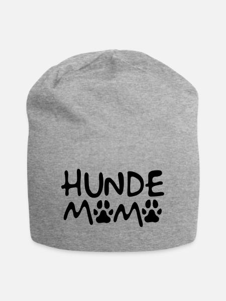 Hunde Mama - Hundepfote - Hund - Jersey-Beanie - Grau meliert