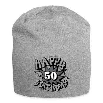 50.Geburtstag,50 Jahre,Airbrush, Happy Birthday(25 - Jersey Beanie - heather grey - Front