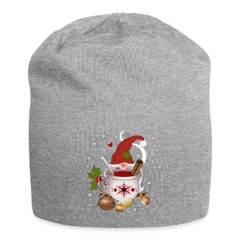 Gnom Zwerg Weihnachten Früchtetee Wichtel Nuß - Jersey-Beanie - Grau meliert - Vorne